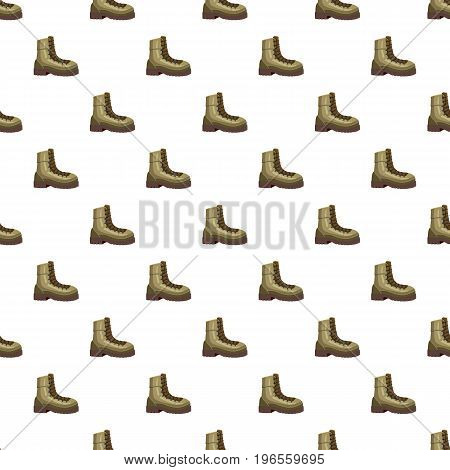 Khaki boot pattern seamless repeat in cartoon style vector illustration
