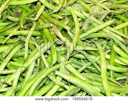 Green beans on market in Markham Canada July 22 2017