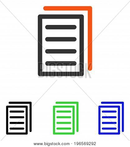 Copy Document vector icon. Illustration style is a flat iconic colored symbol with different color versions.