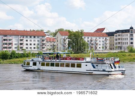 MAGDEBURG, GERMANY - MAY 20, 2017: The passenger ship 