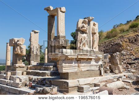 Memmius Monument in ancient Ephesus archaeological site, Turkey