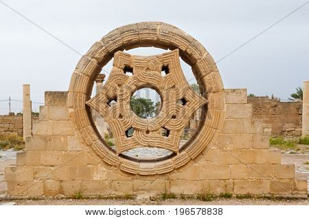 Hisham's Palace Stone Decoration In The West Bank City Of Jericho. Oldest City In World And Palestin