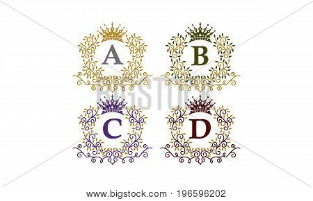 This image describe about Leaves Crown Initial A B C D