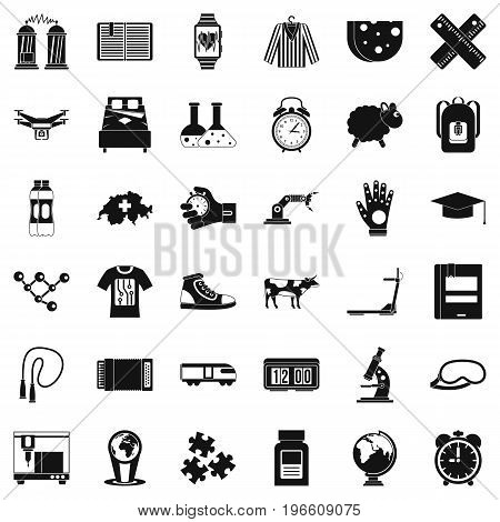 Scientific things icons set. Simple style of 36 scientific things vector icons for web isolated on white background