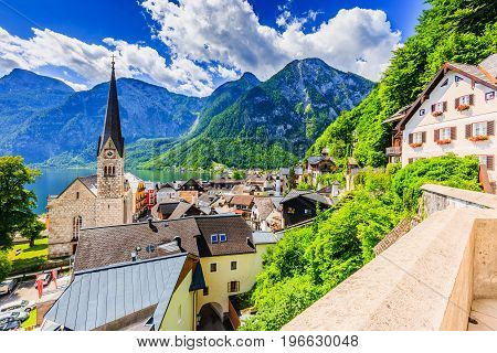 Hallstatt Austria. Mountain village in the Austrian Alps.