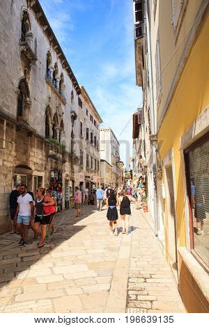 POREC CROATIA - JULY 14: View of the Lion ghotic house on July 14 2017