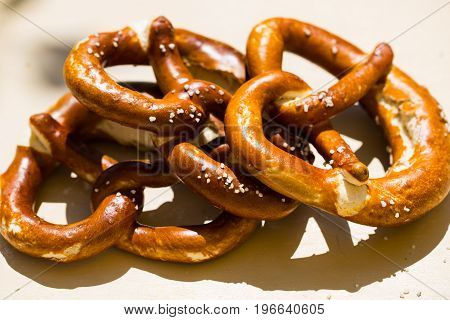 pretzel lying at the table, bavarian tradition