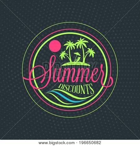 Summer Sale Banner. Typographic Retro Style Summer Poster With Textured Abstract Background. Summer