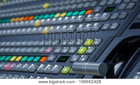 Video Switcher Panel with a lot of color buttons for Tv Controm Room