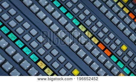 Sound Mixer with a lot of Sliders, Tv Control Room
