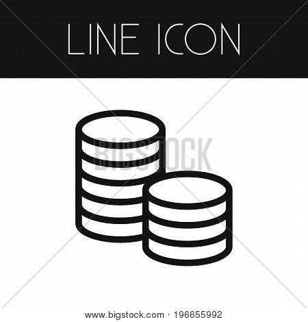 Chip Vector Element Can Be Used For Chip, Stack, Casino Design Concept.  Isolated Stack Outline.