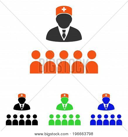 Medical Class vector icon. Illustration style is a flat iconic colored symbol with different color versions.