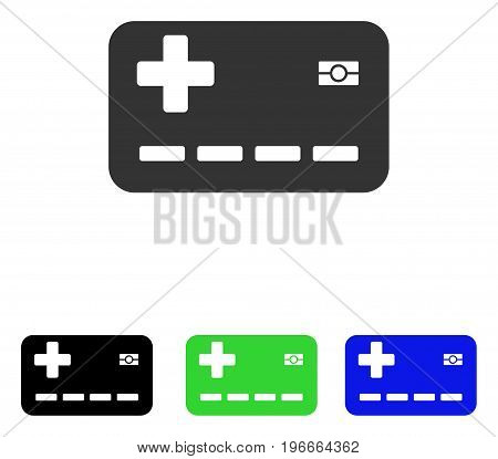 Medical Insurance Card vector icon. Illustration style is a flat iconic colored symbol with different color versions.
