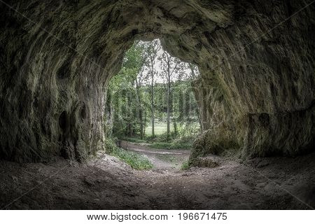 Small cave Certova Pec (Devil's furnace) in Slovakia