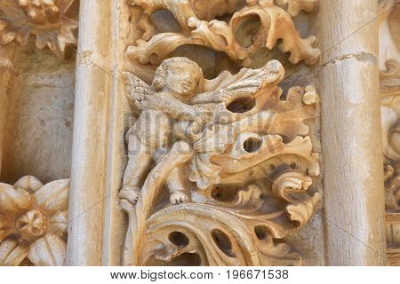 Convent Of The Order Of Christ In Tomar Portugal, Stone Detail