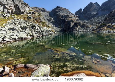Amazing landscape of The Scary lake and Kupens peaks, Rila Mountain, Bulgaria