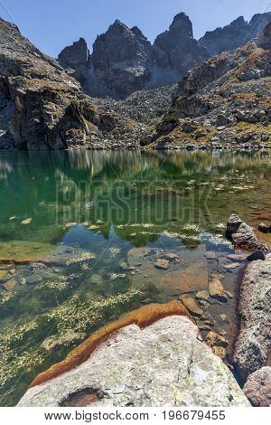 Amazing landscape of The Scary lake and Kupens peaks, Rila Mountain, Bulgaria