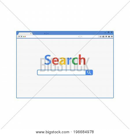 Browser window vector illustration. Fire fox web browser in flat style.