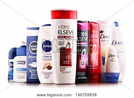 Composition With Containers Of Global Cosmetics Brands