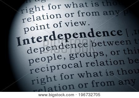 Fake Dictionary Dictionary Definition Of The Word Interdependence.