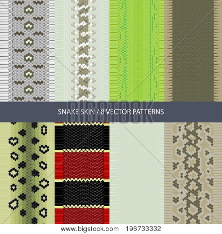 set of vector graphic texture snake skin