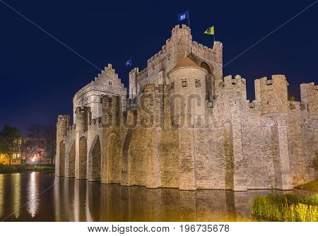 Gravensteen castle in Gent - Belgium - architecture background