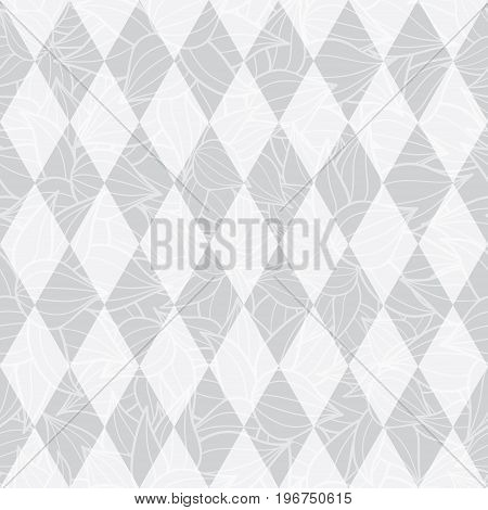 Vector silver grey geometric diamonds abstract textured seamless repeat pattern background. Perfect for modern fabric, wallpaper, wrapping, stationery, home decor projects. Surface pattern design.