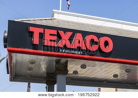 Las Vegas - Circa July 2017: Texaco Retail Gas Station. Texaco is a division of Chevron Oil 