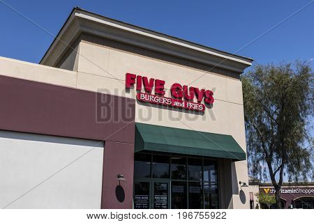 Las Vegas - Circa July 2017: Five Guys Restaurant. Five Guys is a Fast Casual Restaurant Chain in the US and Canada 
