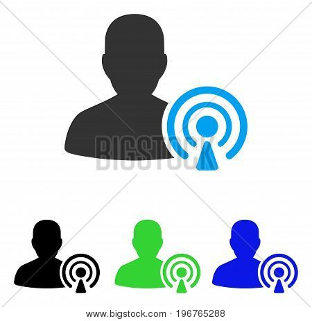 Podcast Creator vector icon. Style is flat graphic podcast creator symbol using some color variants.