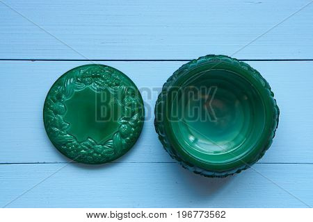 Small Decorative Green Malachite Pot
