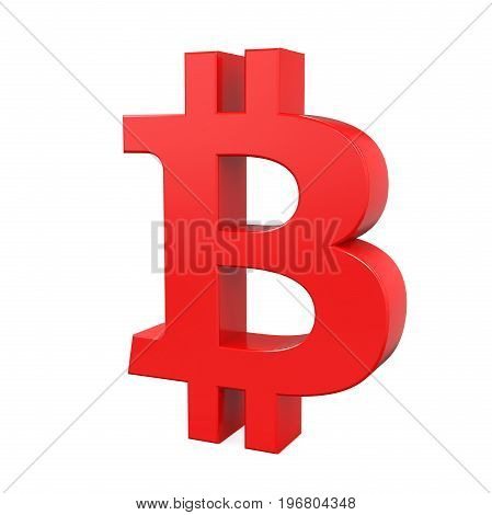Bitcoin Symbol isolated on white background. 3D render