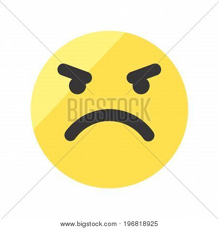 Angry smiley vector icon. Isolated emoji smiley.