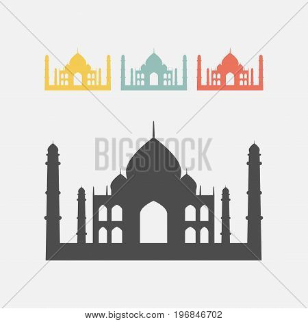 Taj Mahal silhouette icon. Vector sign for web graphics.
