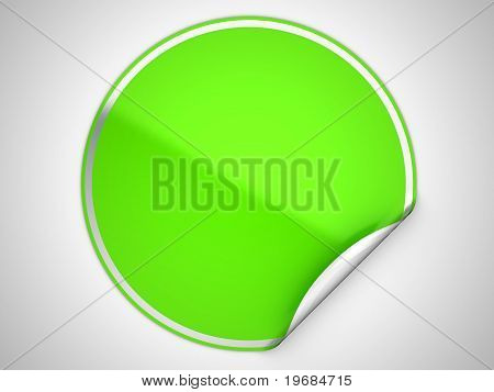 Verde tondo piegato adesivo o etichetta