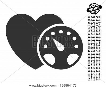 Blood Pressure Meter icon with black bonus profession graphic icons. Blood Pressure Meter vector illustration style is a flat gray iconic element for web design, app user interfaces.
