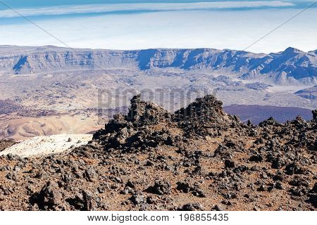 a beautiful aerial view of the Parque Nacional del Teide