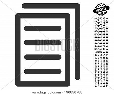 Copy Document icon with black bonus people images. Copy Document vector illustration style is a flat gray iconic element for web design, app user interfaces.