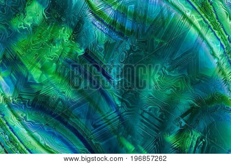 abstract background in green blue and turquoise with nice brushed asymetric pattern
