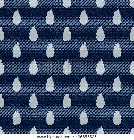 Dark blue jeans seamless texture. Denim background with water drops. Can be used for wallpaper pattern fills web page background surface textures. Denim texture