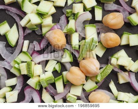 Vegetables In A Frying Pan
