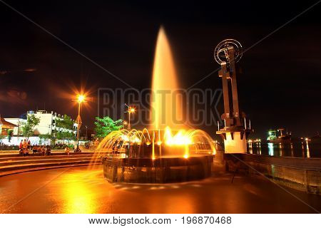 Water Fountain in waterfront Pontianak, West Kalimantan, Indonesia