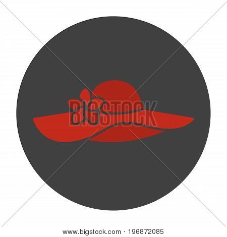 Women's beach hat glyph color icon. Silhouette symbol on black background. Negative space. Vector illustration