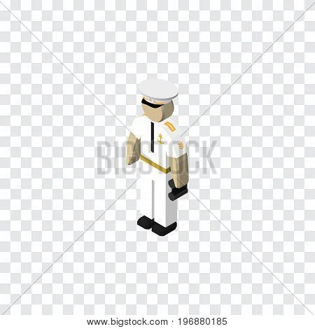 Seaman Vector Element Can Be Used For Seaman, Sailor, Mariner Design Concept.  Isolated Sailor Isometric.