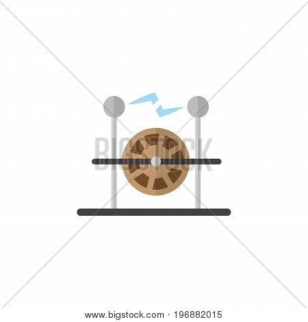 Electrical Engine Vector Element Can Be Used For Electrical, Engine, Electricity Design Concept.  Isolated Electricity Flat Icon.