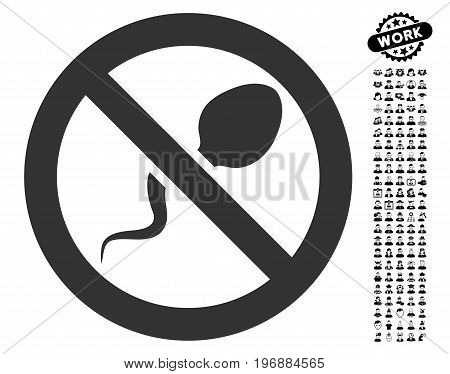 Spermicide icon with black bonus job design elements. Spermicide vector illustration style is a flat gray iconic element for web design, app user interfaces.