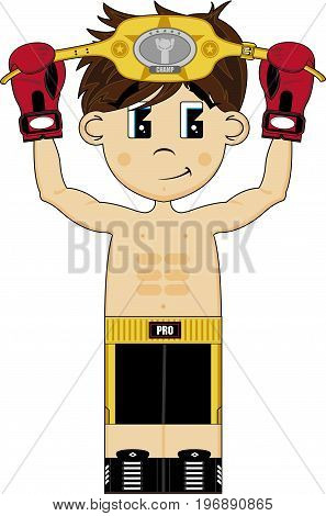 Champion Boxer With Belt.eps