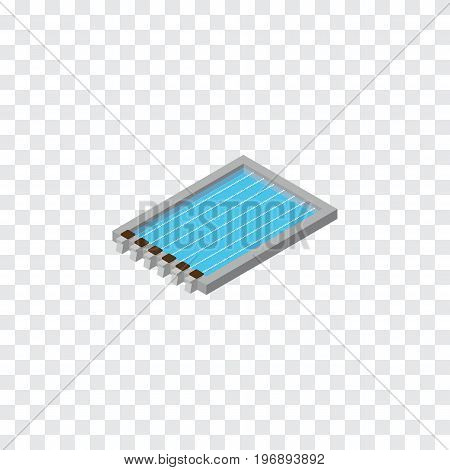 Basin Vector Element Can Be Used For Swimming, Pool, Basin Design Concept.  Isolated Swimming Pool Isometric.