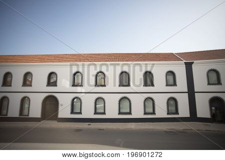 the Museu de Portimao and old Factory of sardines Fish can factory Fabrica de conservas la rose in the city of portimao at the Algarve of Portugal in Europe.