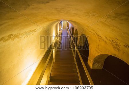 the Museu de Portimao and old Factory of sardines Fish can factory Fabrica de conservas la rose in the city of portimao at the Algarve of Portugal in Europe.